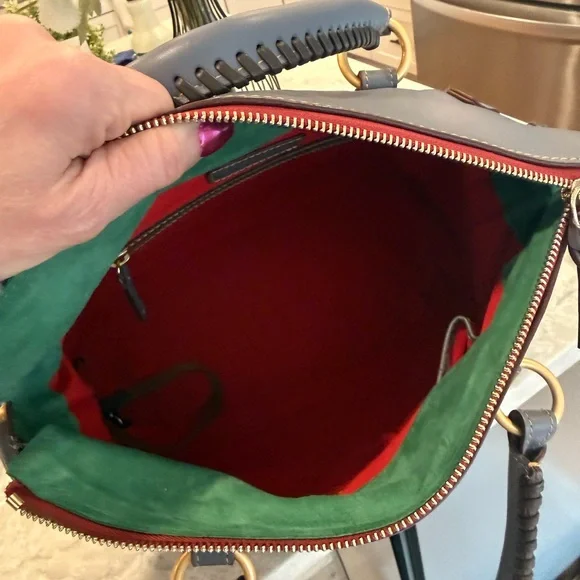 Dooney & Bourke large steel blue Florentine satchel - Picture 12 of 13